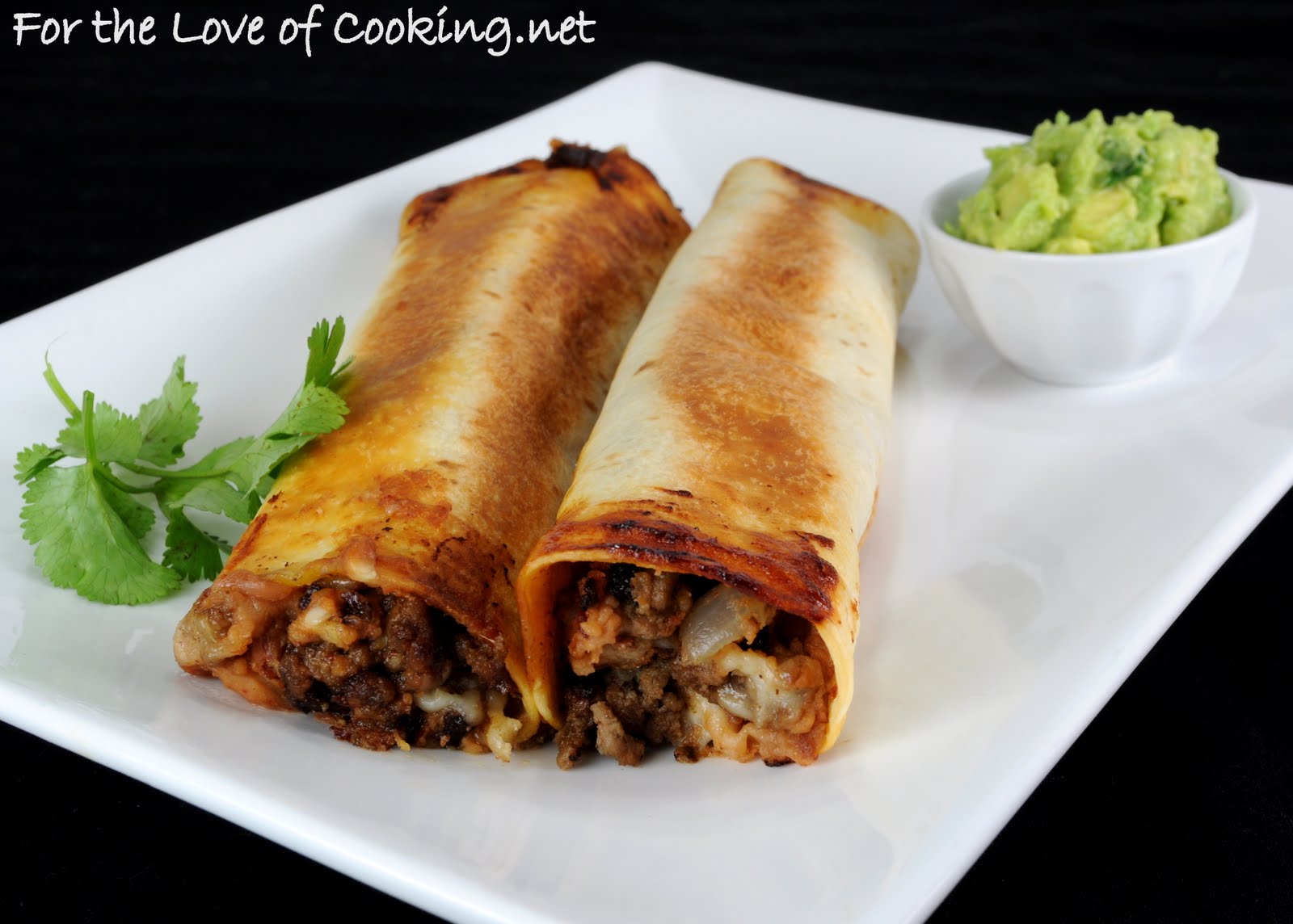 Beef, Bean, and Pepper Jack Baked Flautas For the Love of Cooking