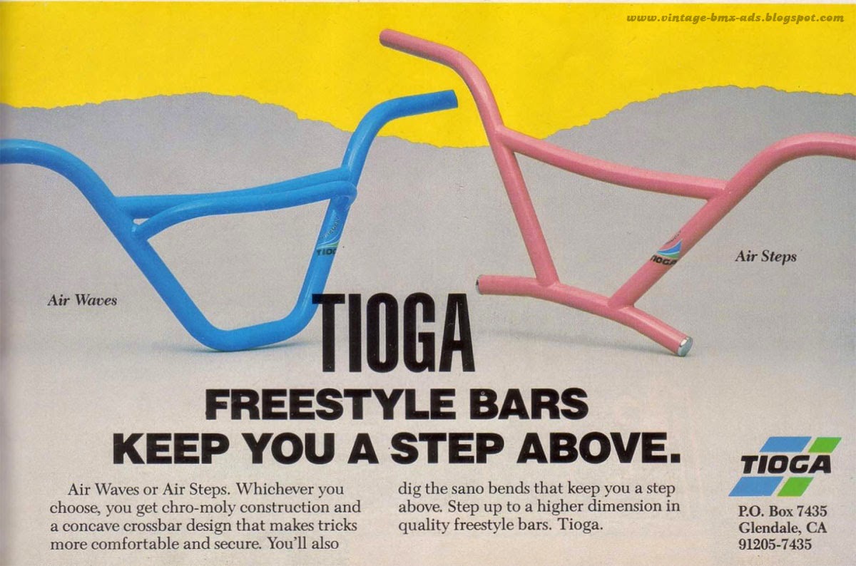 Vintage BMX Ads TIOGA Freestyle Bars Keep you a step above