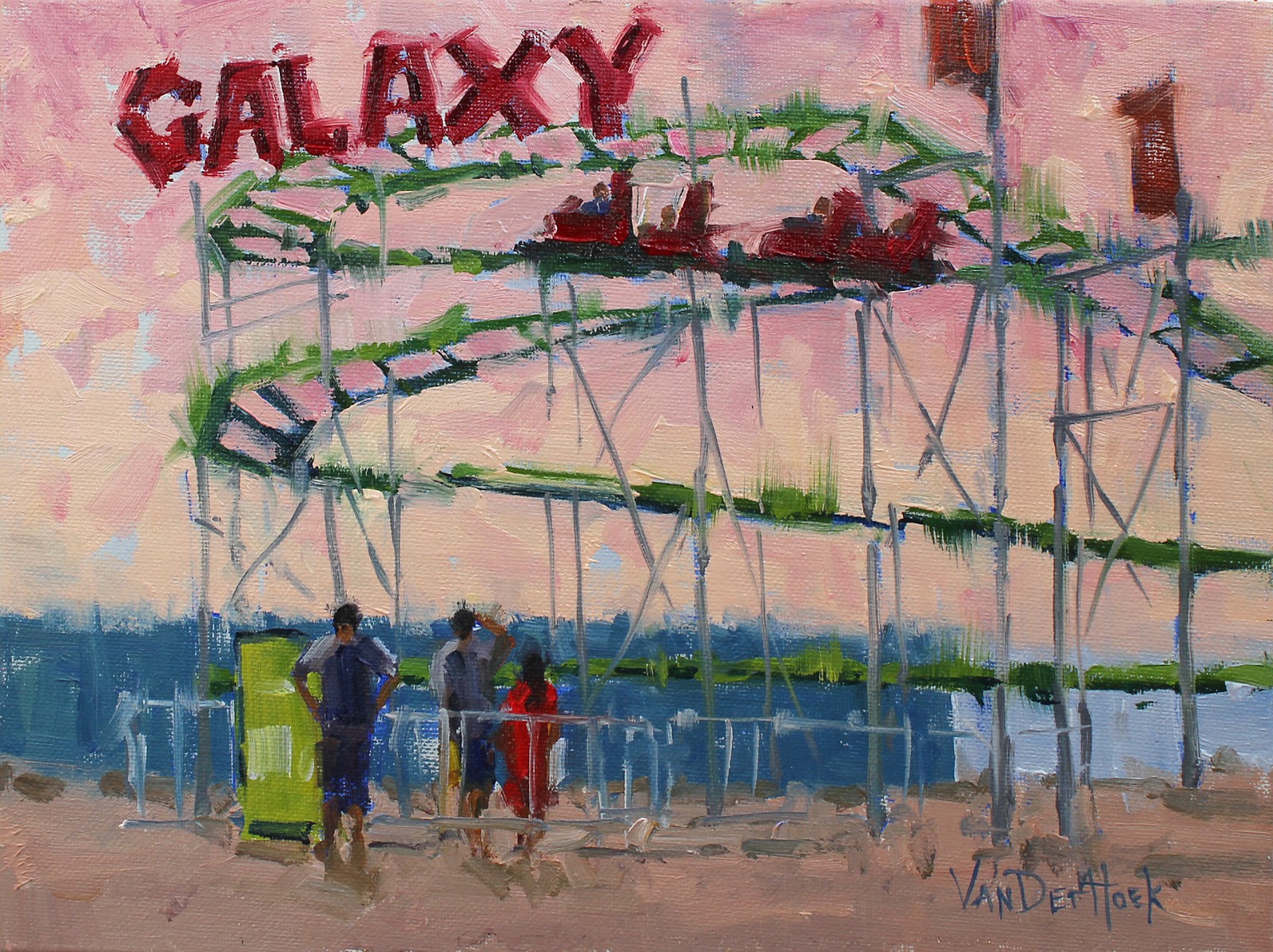galaxy roller coaster art amusement park art orange countygalaxy roller coaster art amusement park art orange county fair contemporary painting colorful painting