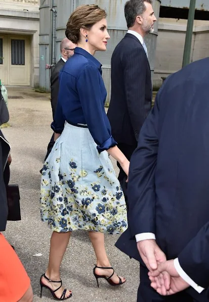 King Felipe of Spain and Queen Letizia of Spain attend the Velasquez painting exhibition at the Grand Palais 