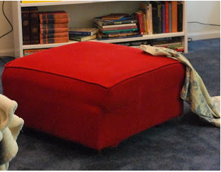 NO SEW Ottoman Slipcover