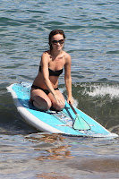 Olivia Wilde  Paddle Boarding in Black Bikini