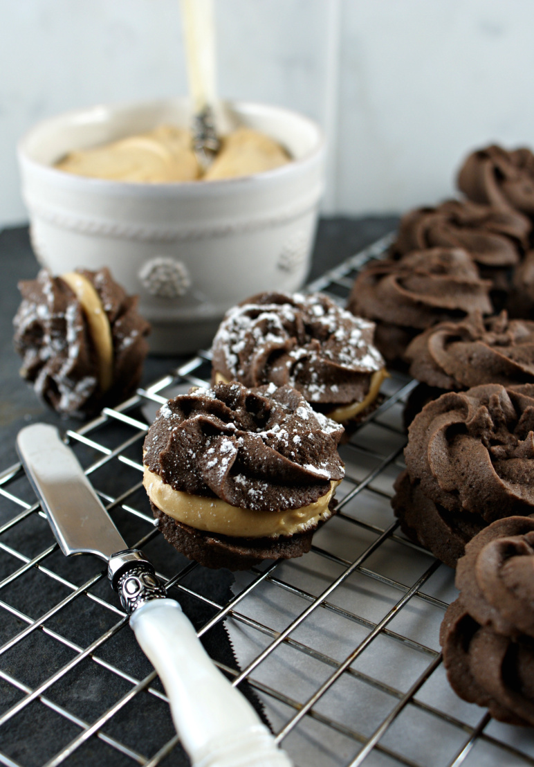 Authentic Suburban Gourmet Chocolate Espresso Sandwich Cookies