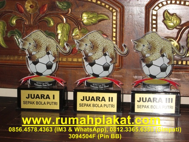 Pembuatan Piala Akrilik Bentuk Singa, Pesanan KONI Kutai