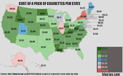 price of cigarettes by state map