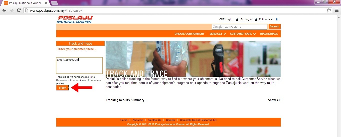 Cara Semak Tracking Number Poslaju Online Blog Test Template