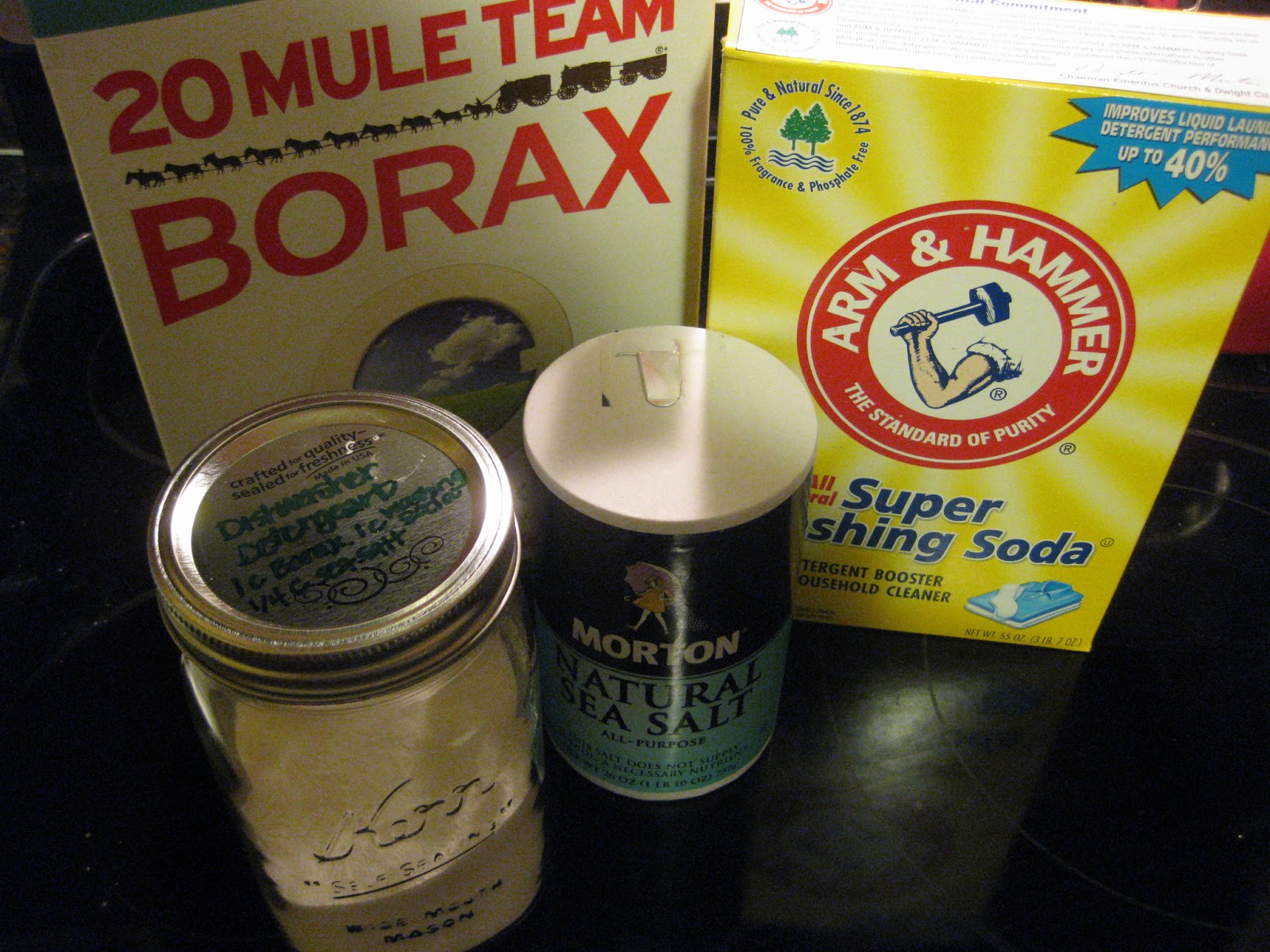 Easy Homemade Dishwasher Detergent.