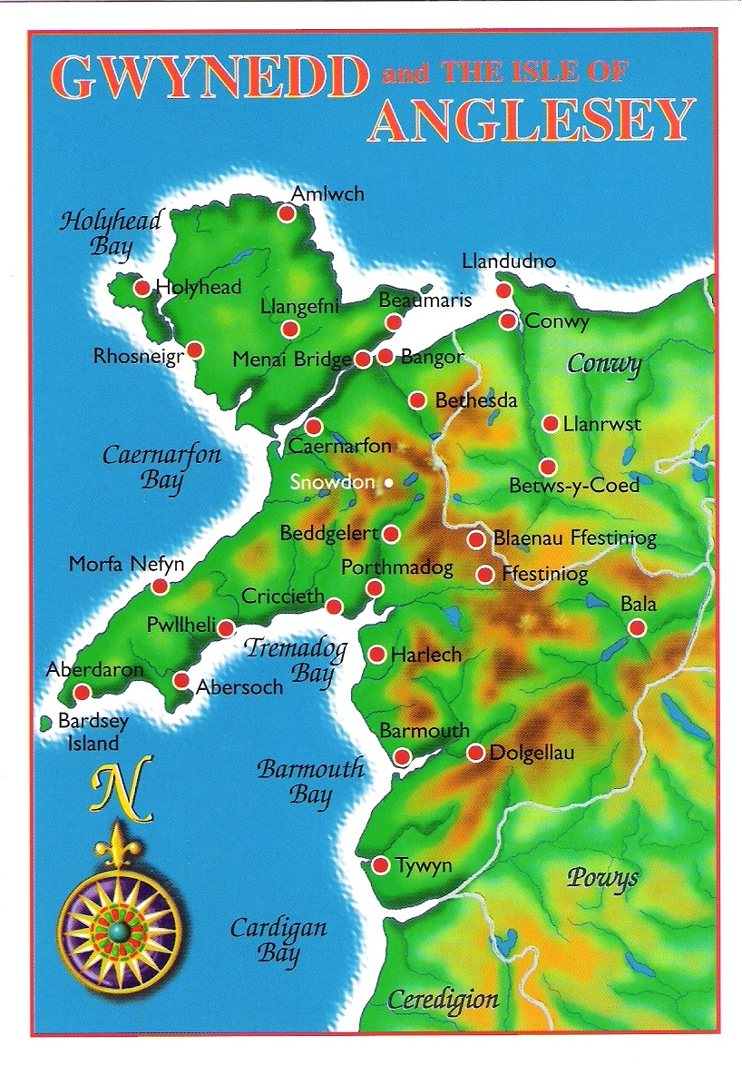 Map Cards Hunting 0107 Great Britain Gwynedd, Anglesey