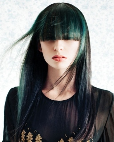 Black Hair and Green Highlights 2014 Black Hair and Green Highlights 2014