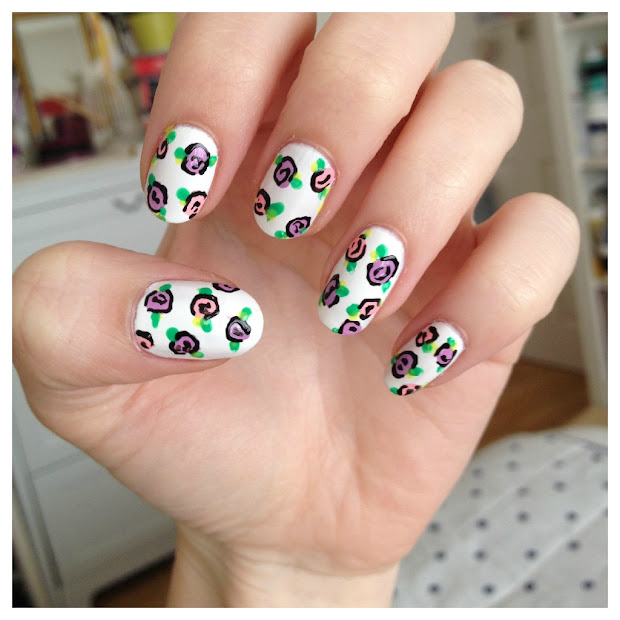 diy floral rose nail art burkatron