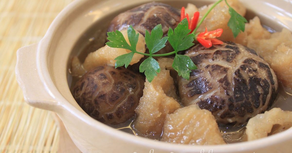 GoodyFoodies Recipe Fish Maw with Mushrooms Stew