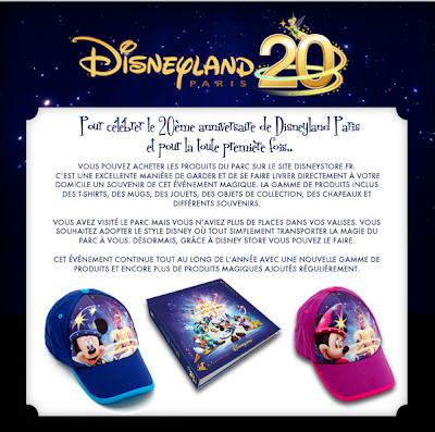 Les produits Disneyland Paris - 20 Ans maintenant disponible sur Disneystore.fr ! Pop+up