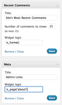 Widget Logic widgets Widget Logic widgets