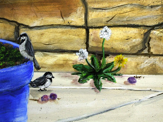 detail of a mural by Dori Just faux you