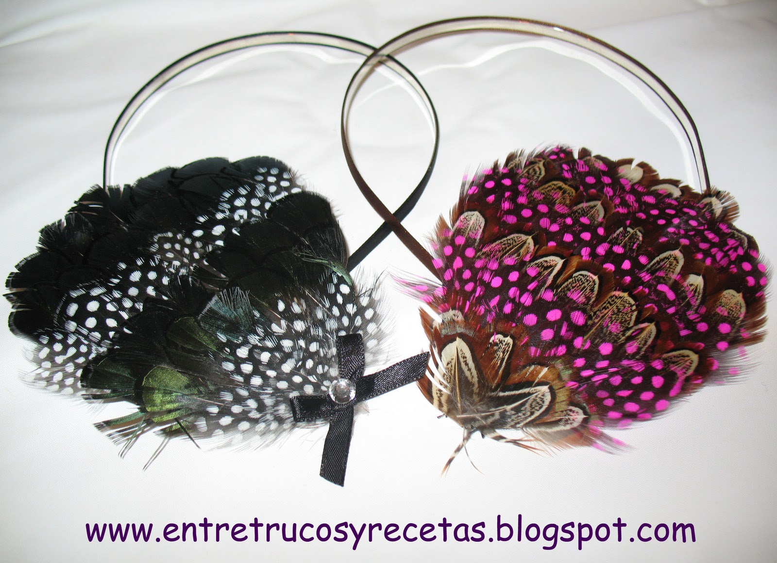 Entre trucos y recetas aprendemos de belleza Diademas de plumas