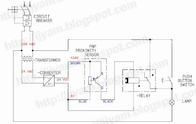Traditional Wiring Method of PNP Proximity Sensor Without Using PLC to Construct a Working Electrical Circuit