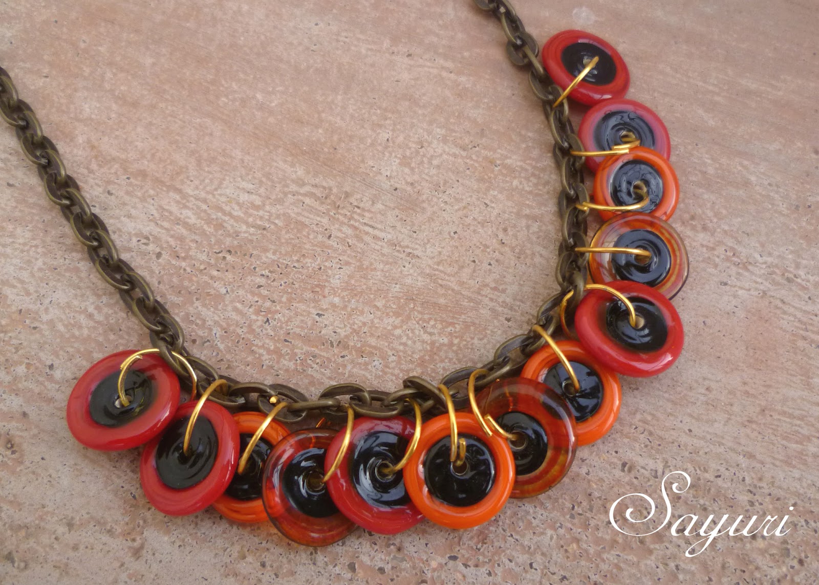 Fiery Disc necklace