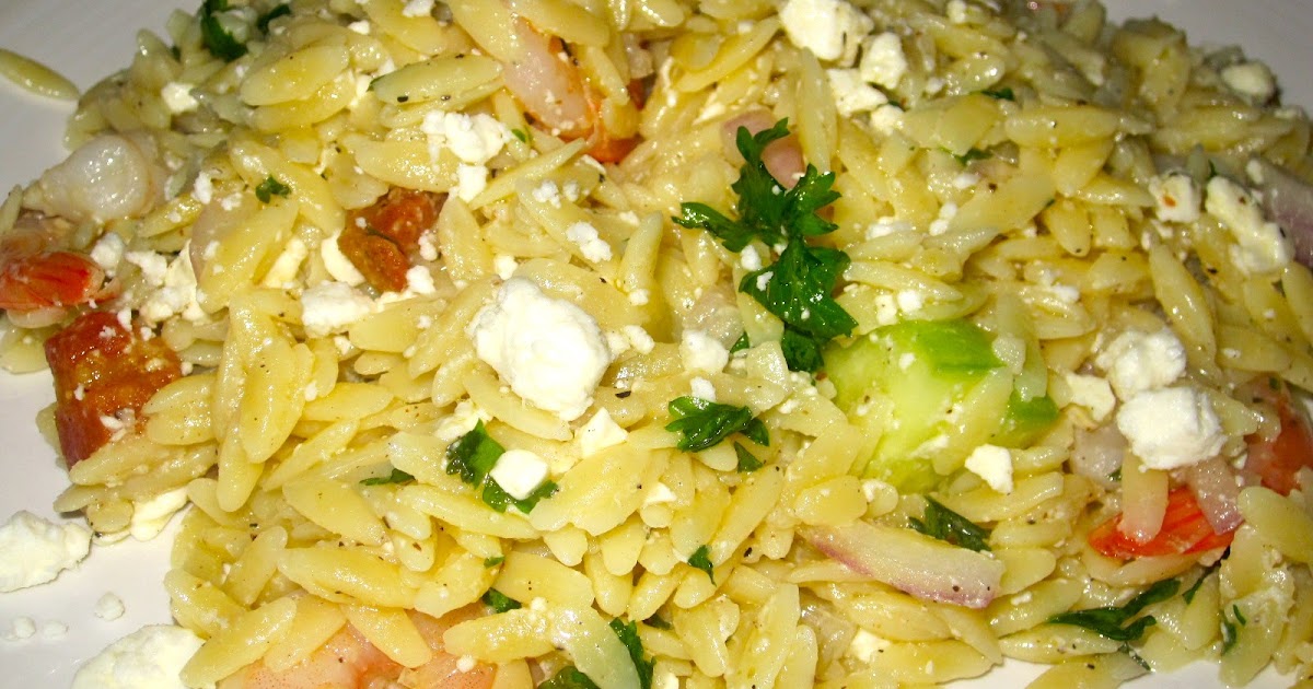 The Cultural Dish Orzo Pasta with Shrimp, Pancetta, and Feta Cheese