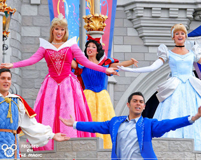 Disney Princesses castle court stage show Focused on the Magic