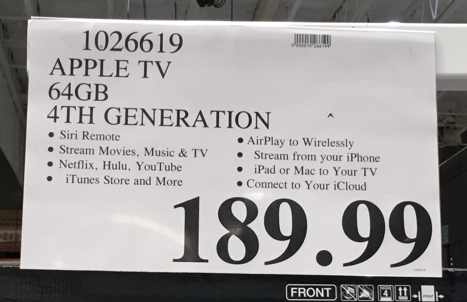 Apple TV 64GB 4th Generation Costco Weekender