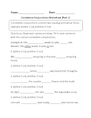 English : Grade 9 - Correlative conjunctions