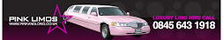 Pink and white limousine hire