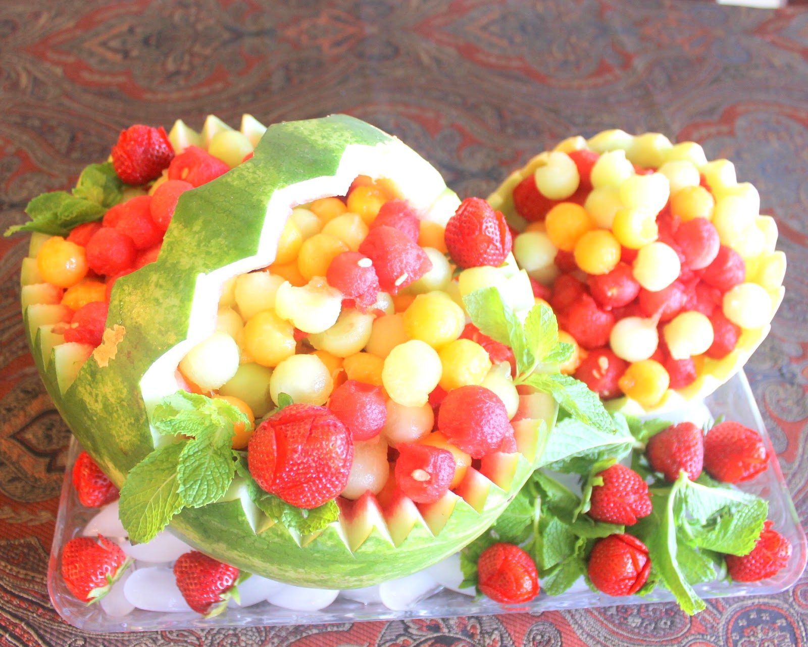 VineelaSiva How to Carve Watermelon fruit Basket