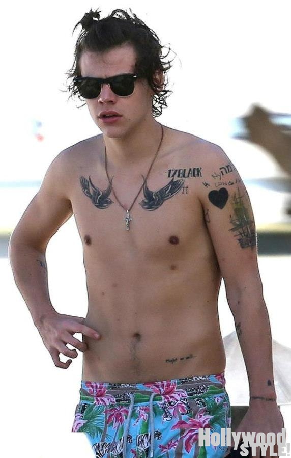 harry styles sin camiseta