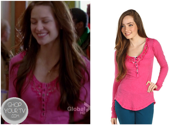 Glee Season 4 Episode 14 Marley S Pink Crochet Henley Shop Your Tv