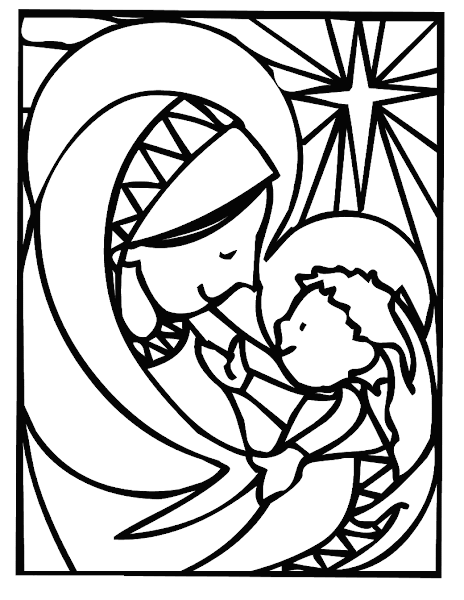Mary Christmas Coloring Pages