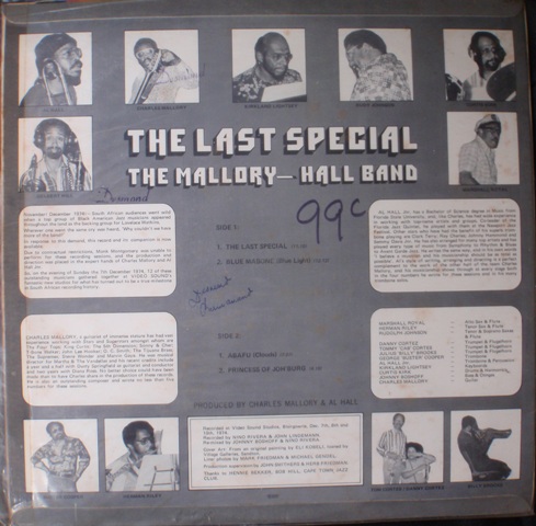 The Last Special: The Mallory Hall Band (1974) Last+special+back