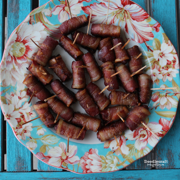Doodlecraft Bacon Wrapped Sausages!