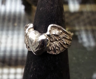 large flying heart ring by alex streeter