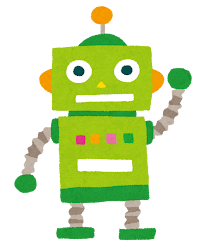 玩具のロボットのイラスト（緑）