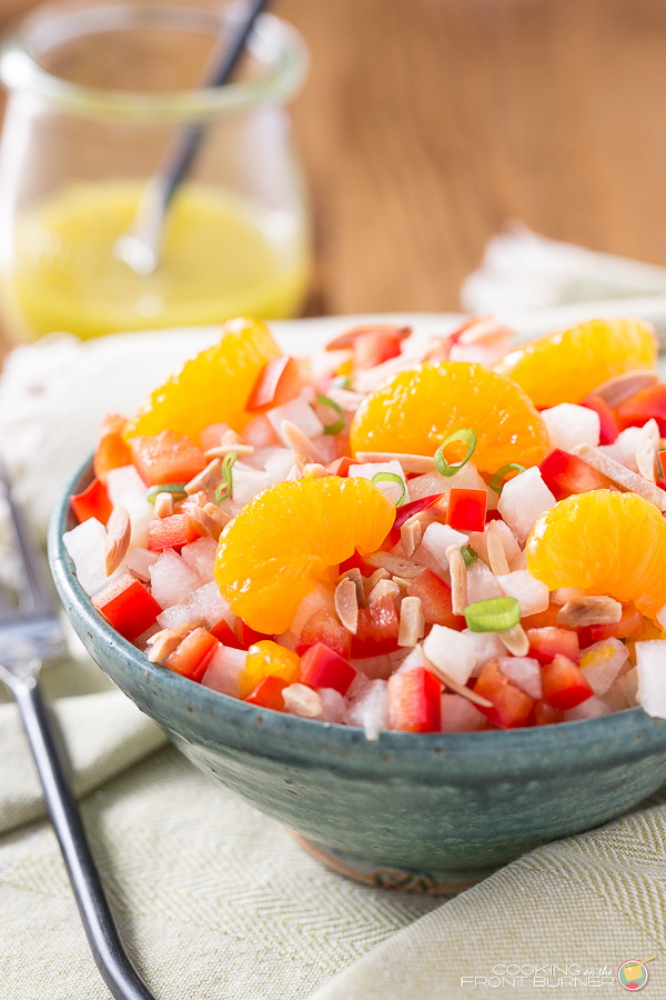 Jicama Salad with Asian Vinaigrette Cooking on the Front Burner