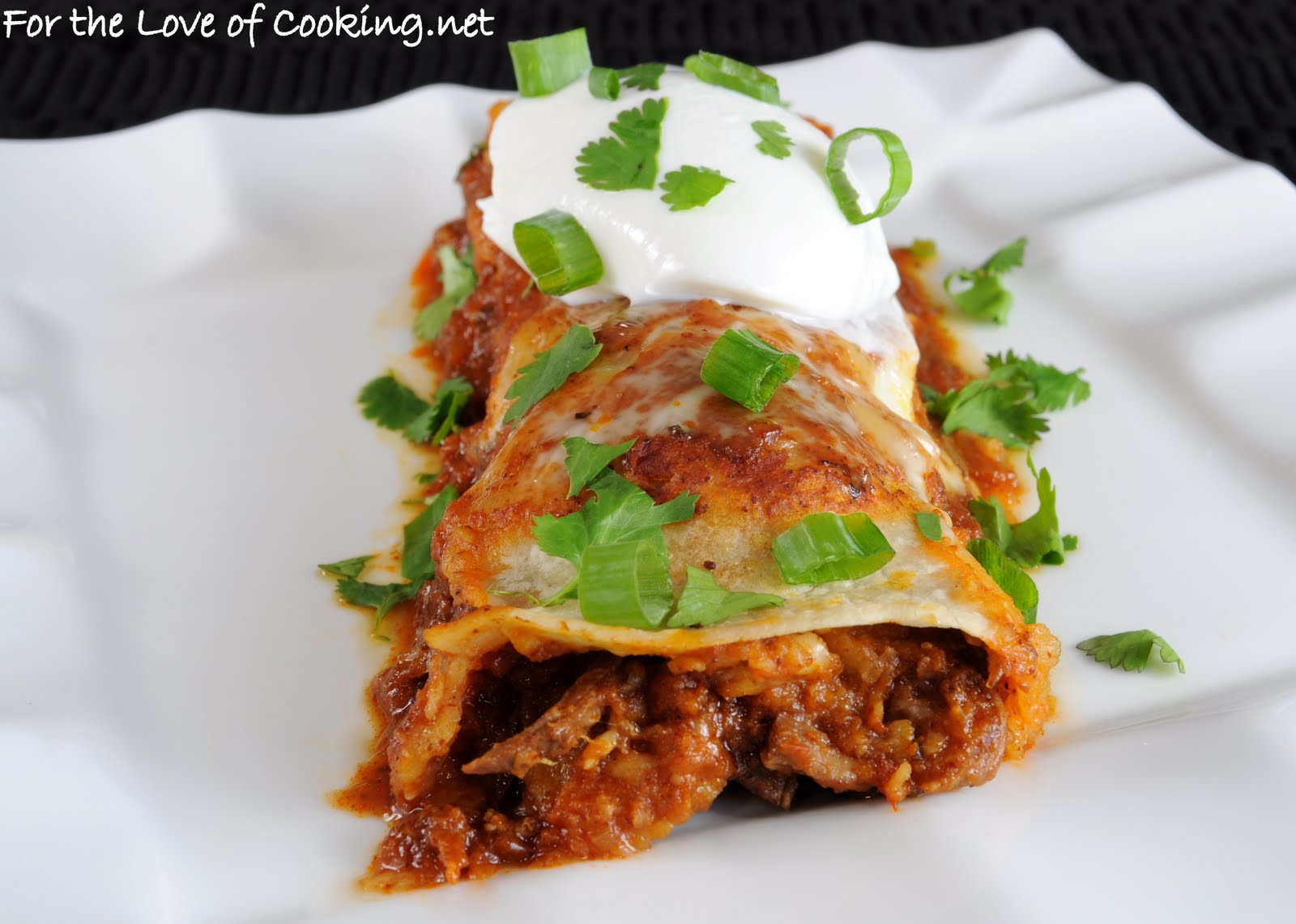 Shredded Beef Enchiladas with Homemade Enchilada Sauce For the Love