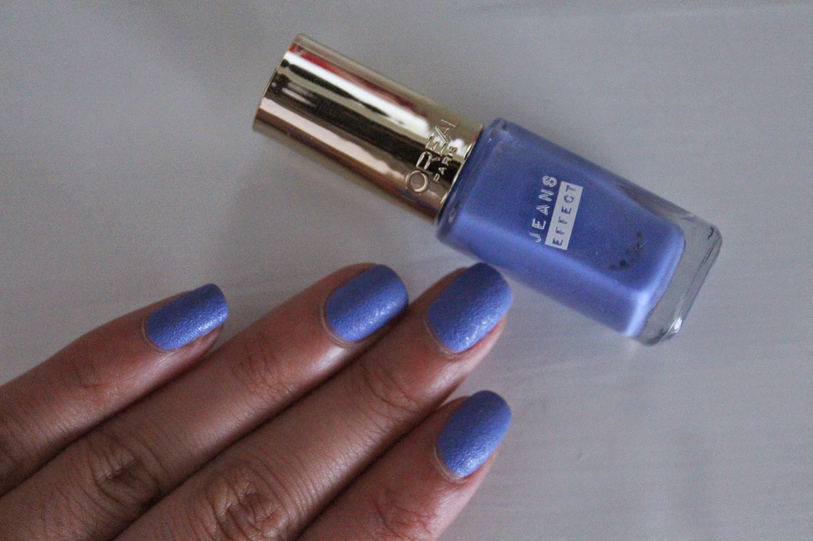 Loreal Miss Denim Jeans Effect Nail Polish Review Raining Cake