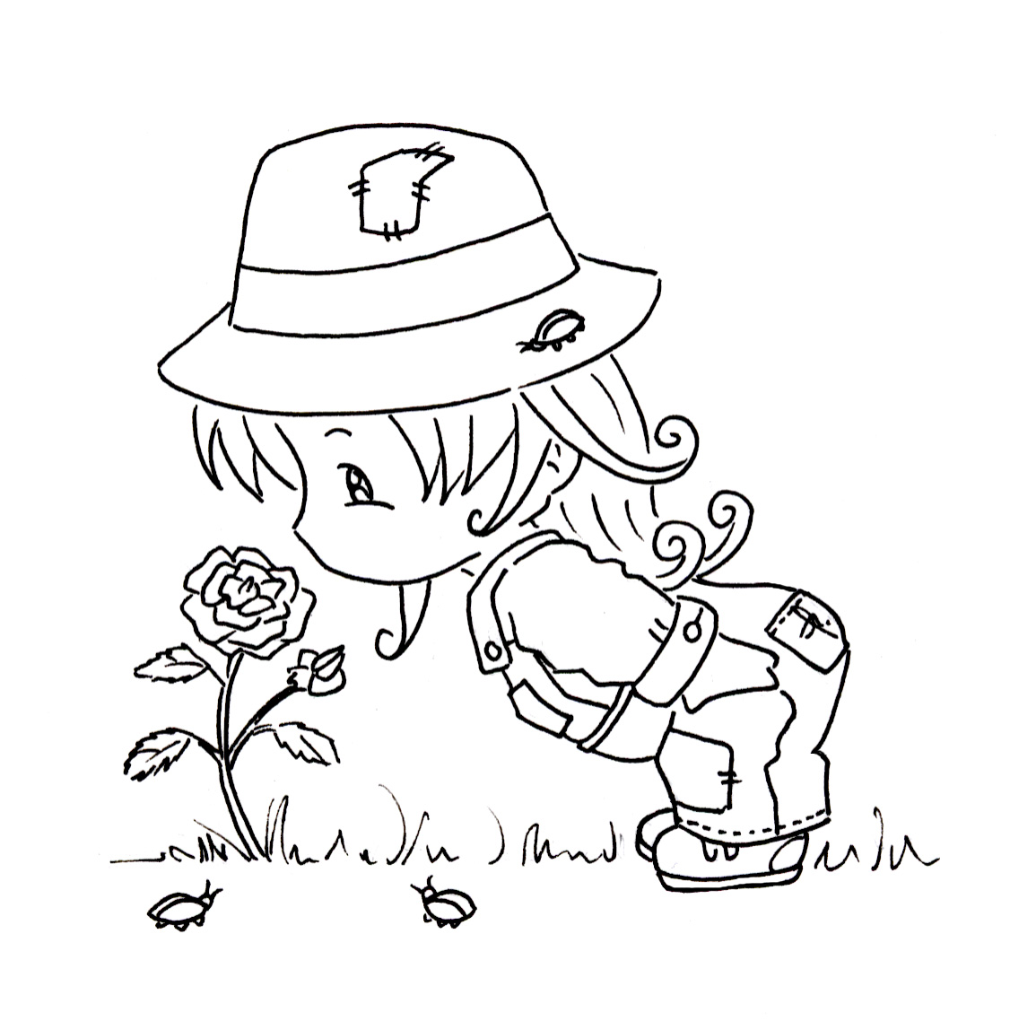 Sliekje digi Stamps stop and smell the roses