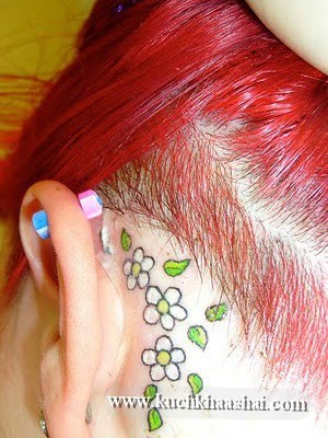 small tattoo designs behind ear. Behind The Ear Tattoo Design