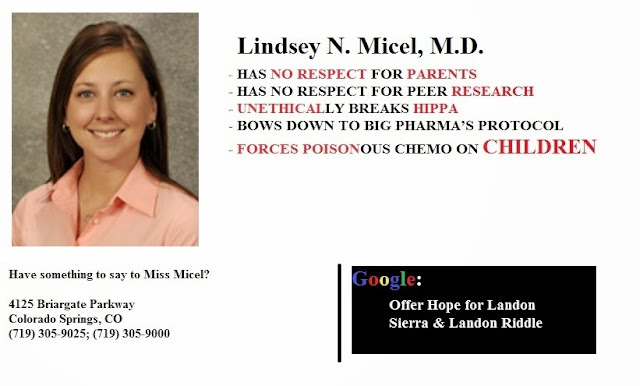 Shameful Dr Lindsey Micel Unethically Forces Poisonous Treatments