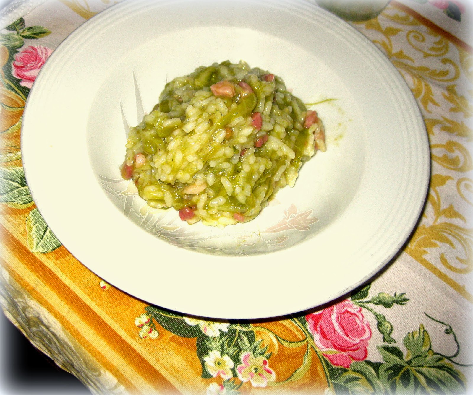 RISOTTO CON PANCETTA E ASPARAGI VERDI