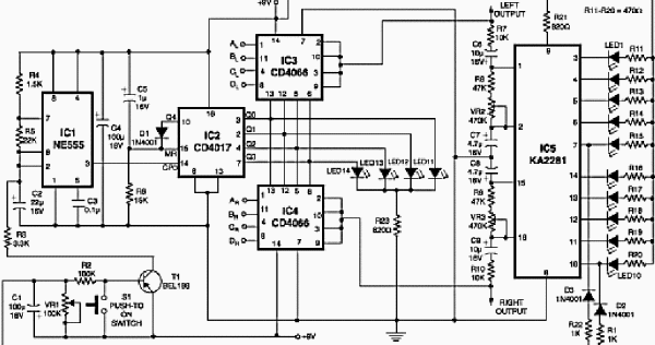 Schematic & Wiring Diagram: Audio Stereo Channel Selector Circuit