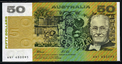 Australian banknotes currency Fifty Dollars bill