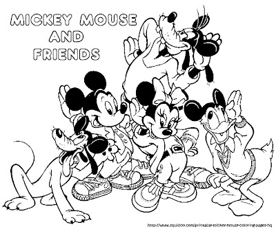 Printable Coloring Pages for Kids : Mickey mouse and friends coloring page