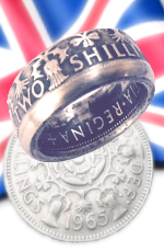 INTERNATIONAL COINS HAND-CRAFTED INTO ONE-OF-A-KIND KEEPSAKE RINGS | BRITISH SHILLING