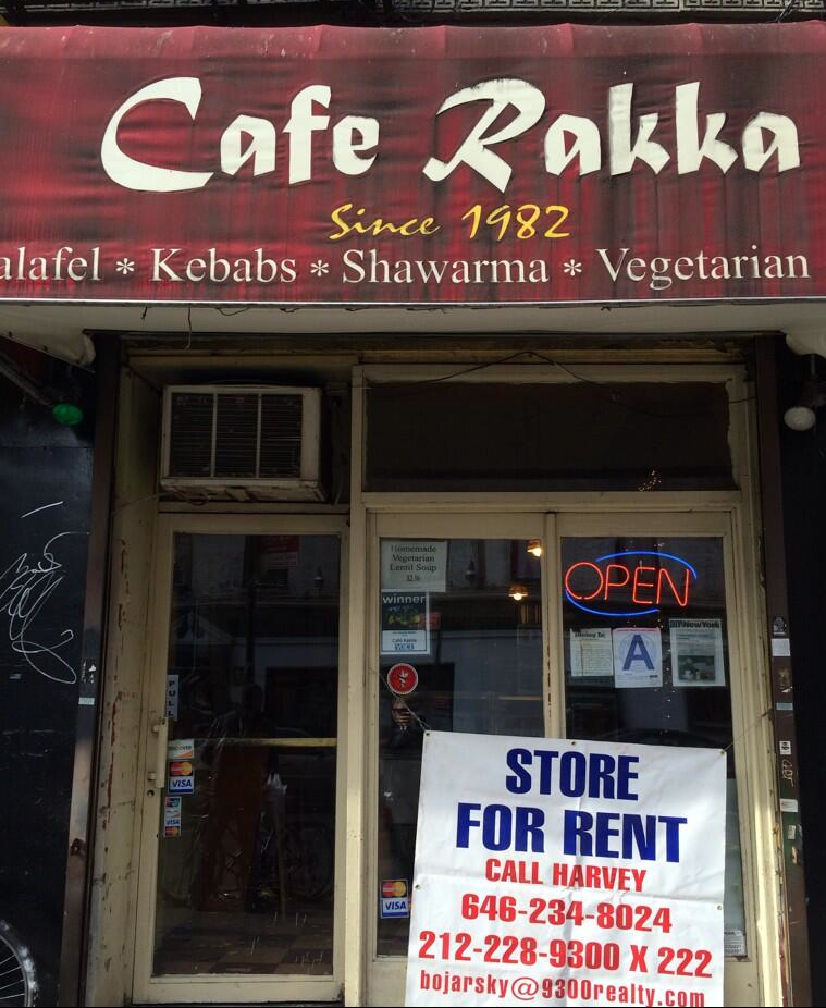 EV Grieve Cafe Rakka closes on B; Rakka Cafe reopens on St. Mark's Place