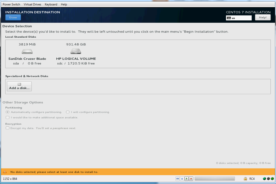 UserAbuser Installing Centos 7 on HP Proliant Microserver Gen 8 using