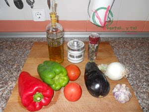 Ingredientes para la Ensalada asada.