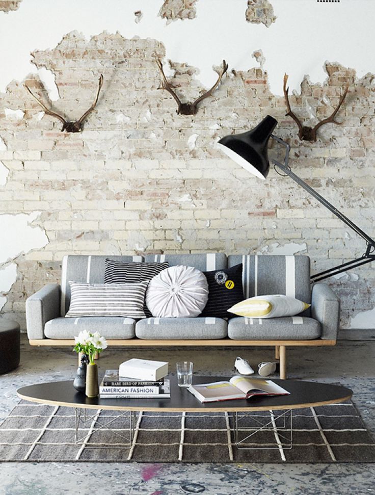 by Ozana Distressed brick walls