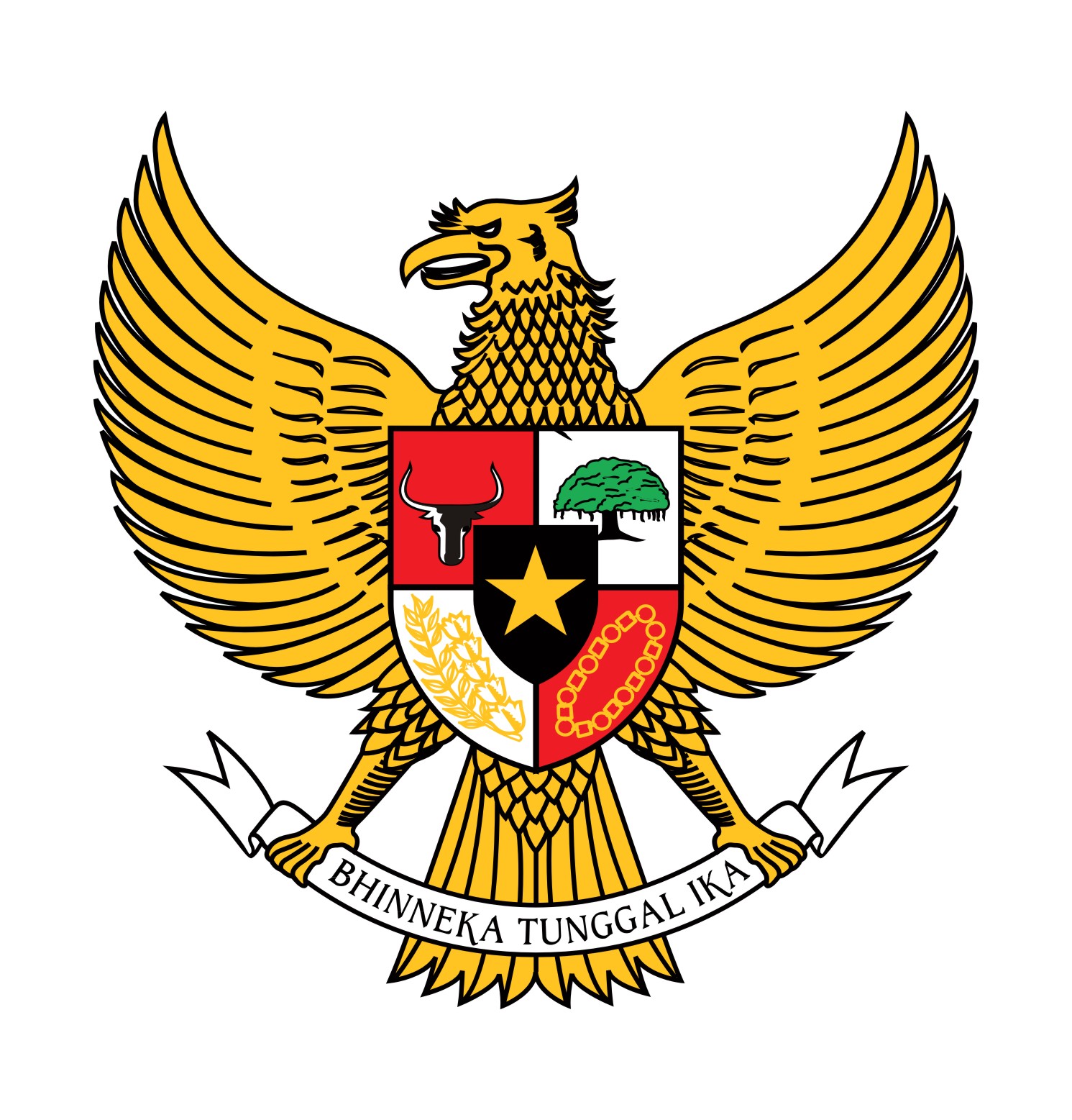 Logo Garuda Pancasila Berwarna | Warna Emas Vector - Download Logo